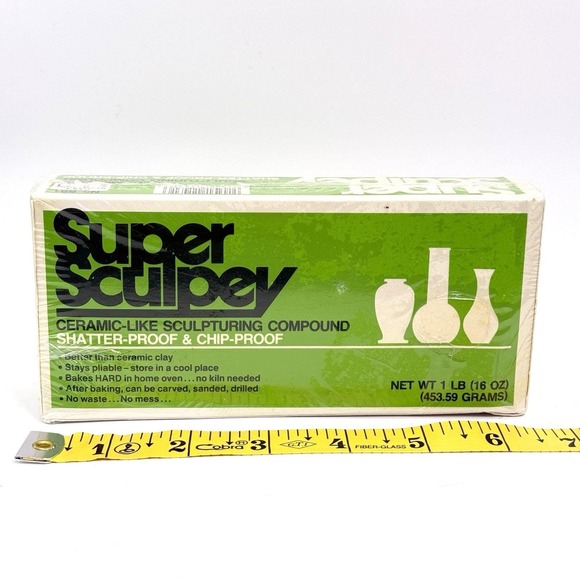 VTG Super Sculpey‎ Sculpting Clay 1 lb Oven-Bake Ceramic-Like Compound NEW NOS - Picture 2 of 3